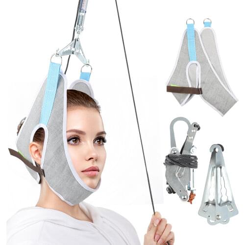 Neck Massager Cervical Traction Device Kit Neck Back Stretcher Adjustment Chiropractic Stretch Correction Over Door Pain Relief
