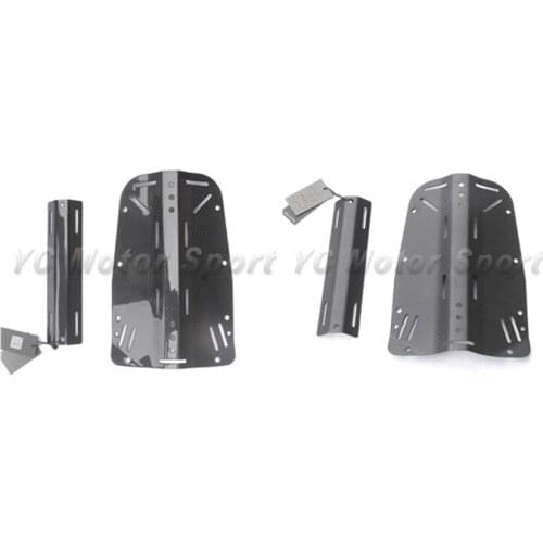 Dry Carbon Fiber Twill Weave Glossy / Matte 2pcs Wing BCD Diving Back Plate Dive Tank Plate Cylinder Holder Tank Harness