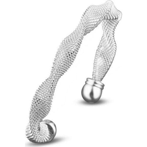 WQQCR Brand Silver colorBracelet Thick Big Bracelet Mens Fashion Jewelry Wholesale Hollow Bracelet Aand Homme Bracelet