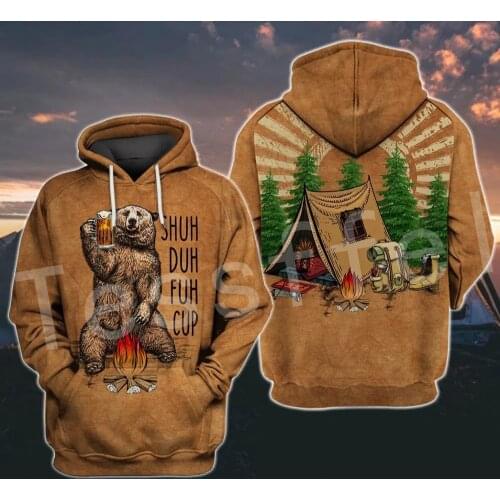 Tessffel Animal Bear Hunting I hate people Love Camping Funny NewFashion 3DPrint Zipper/Hoodies/Sweatshirts/Jacket/Men/Women S11
