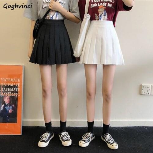 Women Skirts Lovely Mini Streetwear Japanese Style Kawaii All Match Basic Simple Pleated Girlish Summer Trendy Casual Chic Ins