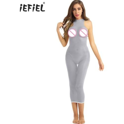 Womens Sexy Lingerie Silky Semi See Through Exotic Dresses Sleeveless Stretchy Bodycon Stocking Mini Dress Lingerie Nightwear