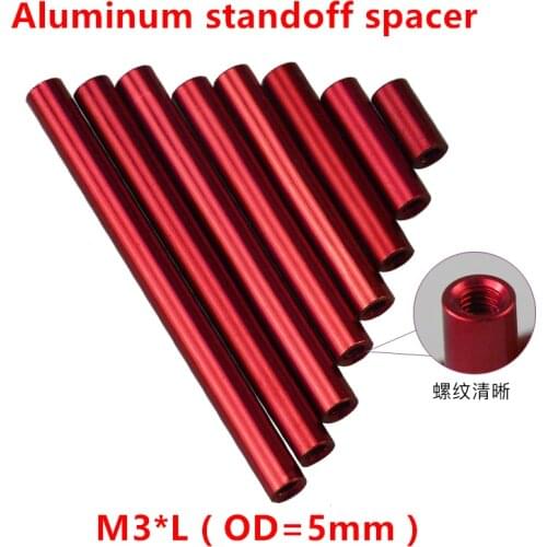 10pcs M3 Aluminum Column M3*4/5/6/8/10/12/15/20/25/30/35/37/40mm Round Standoff Spacer Studs anodized Red