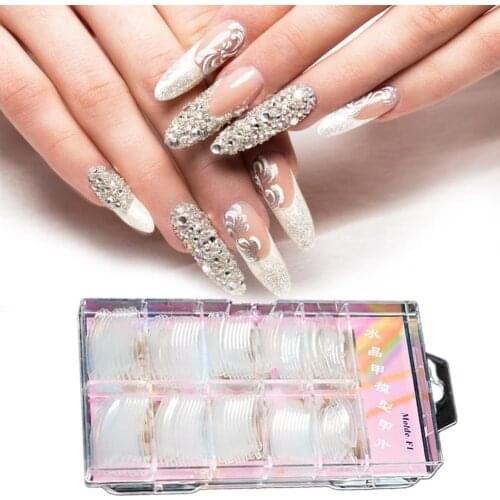 100Pcs/Box False Nails Sturdy Natural ABS Manicure Fake Extension Tips for Women