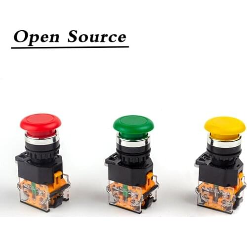 22mm LA38-11M/LA38-11MS Mushroom Head Push Button Switch Self-locking/Latching Self-reset/Momentary 10A/660V Red Green Yellow