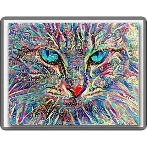 Needlework DIY 5D Diamond Painting Cross Stitch Full Diamond Embroidery Abstract cat head Pattern Rhinestone Pasted Painting