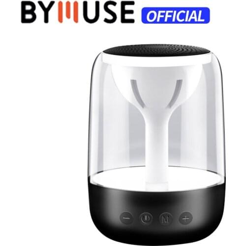 BYMUSE C7 plus "5W" Wireless Bluetooth Speakers LED Lights Stereo Column Portable Speaker TF Card FM For Phones Speaker HIFI