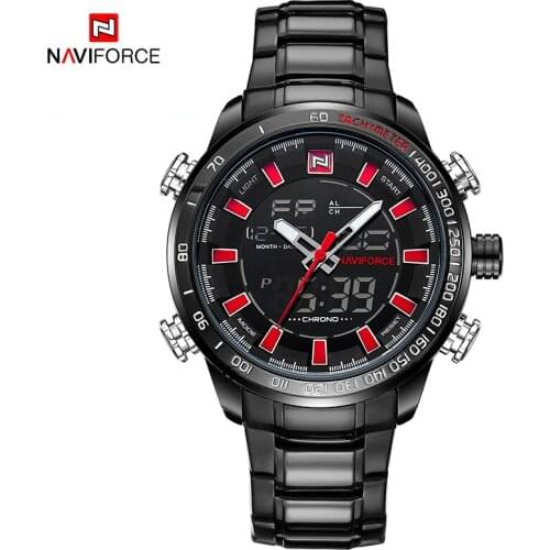 NAVIFORCE New Watches Men Luxury Business Top Brand Sports Black Watches Waterproof Full Steel Quartz Mens Relogio Masculino 90