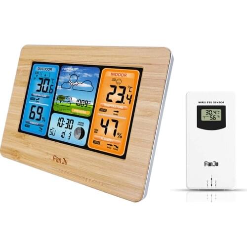 Electronic Digital LCD Desk Clock Temperature Humidity Monitor Clock Thermometer Hygrometer Weather Forecast Table Clock
