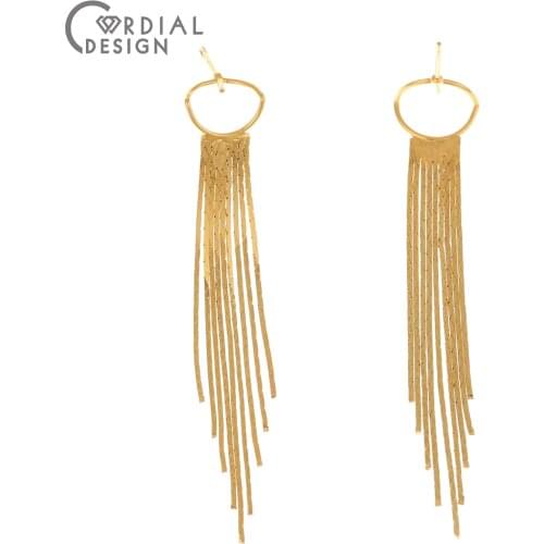 Cordial Design 20Pcs 11*65MM Jewelry Accessories/Earrings Stud/DIY/Genuine Gold Plating/Jewelry Findings & Components/Hand Made