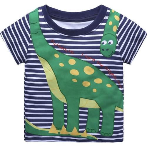 Kids Dinosaur T-Shirt Summer Children Baby Toddler Boy Cartoon Short Sleeve Tops Outfits