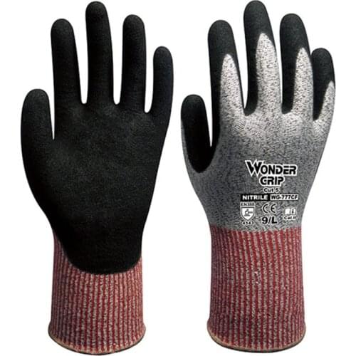 Duogeili Wonder Grip CE Cut Proof Anti Cut Gloves Universial Five-level Anti-cutting Oil-proof And Wear-resistant Glove WG-777C