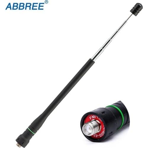 ABBREE High Gain Dual Band Telescopic Antenna SMA-F Female For Walkie Talkie Baofeng UV-5R BF-888S UV-82 UV-XR UV-9R Plus Radio