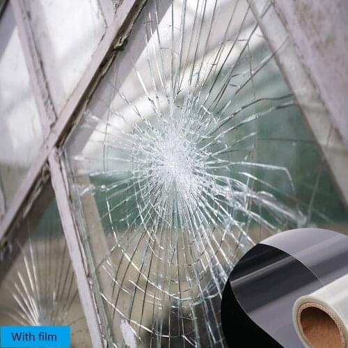 SUNICE Adhesive Protective Film for Window Glass Film Shatterproof Transparent Safety Vinyl DIY 4mil/0.1mm Multi-color90cmX500cm