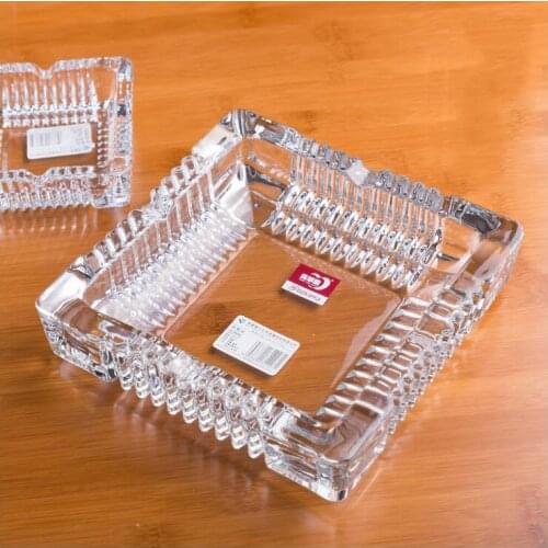 Square Crystal Ashtray Glass Ashtray Creative Personality Large Living Room Office Cafe Hotel Rooms Ashtray
