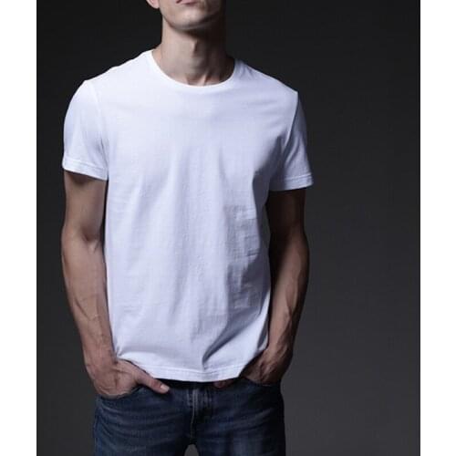 Men T Shirt Short Sleeve Modal T Shirt for Men Solid Round Neck Casual Shirts for Size S-3XL White and Black Men Clothing