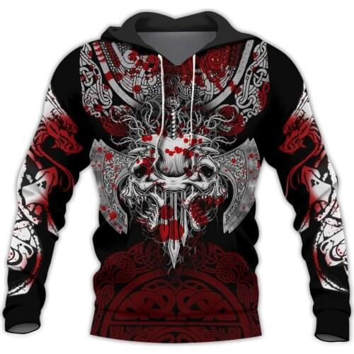 Viking tattoo Beautiful pattern 3D Print Men Hoodies/sweatshirt Harajuku Fashion Hooded Long Sleeve Pullovers Unisex streetwear