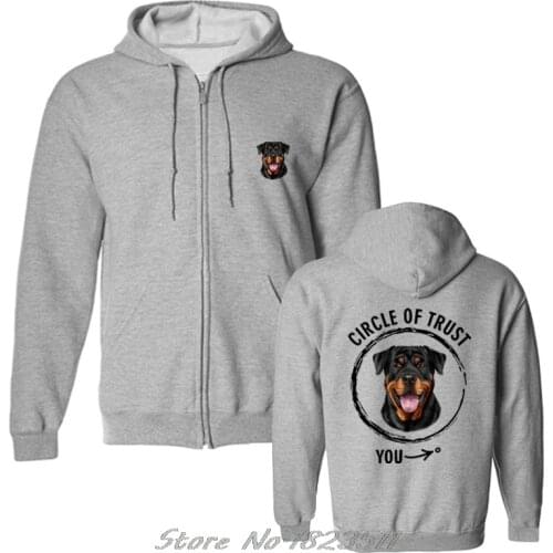 Men Hoody Casual Print Hoodies Cool Hip Hop Hoodie Circle Of Trust - Rotweiller - Gift For Dog Lover Sweatshirt Hoody Jacket