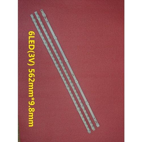 New 60 PCS/lot 6LED(3V) 562mm*9.8mm LED strip replacement for 32inch TV D32D06-JZC22AG-05