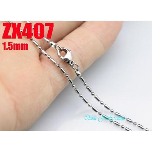 Lobster clasp stainless steel necklace 1.5mm bamboo joint necklace 20pcs/lot fashion jewelry ZX407