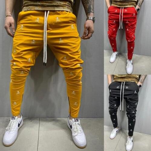 2021 Spring Autumn Thin Mens Fashion Sports Trend Slim Jogging Pants Cotton Embroidery Craft Hip-Hop Style Foot Trousers