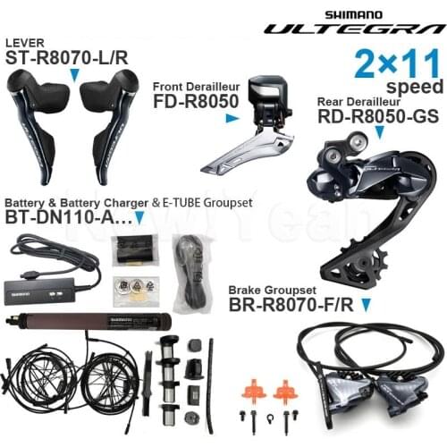 SHIMANO ULTEGRA R8070 2x11v Groupset with 2x11 speed DI2 Shifters Brake R8050 Front Rear Derailleur and E-TUBE PROJECT Original