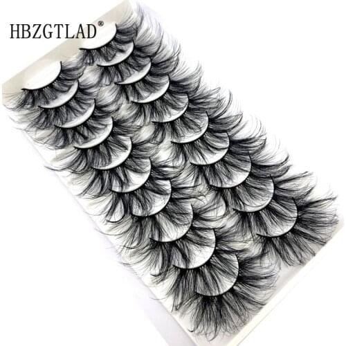 New 10 Pairs 25mm 4D Mink False Eyelashes Full Volume Wispy Fluffy Natural Long Eyelash Extension Fashion Makeup Beauty Tools