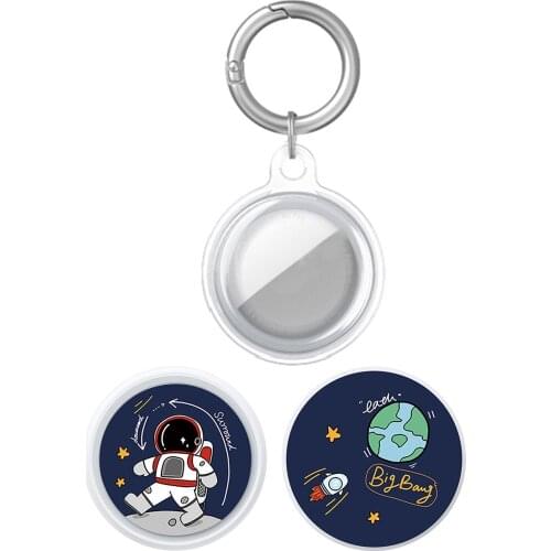 TPU Rubber Protective Cover Case For Apple Airtags With Free Astronaut Cover Sticker Set Pet Dog Cat Accessories