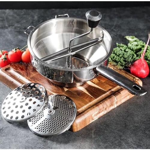 Manual Potato Masher Stainless Steel Rotary Food Mill Great For Making Puree Or Soups Of Vegetables Tomatoes Kitchen Tools Acces