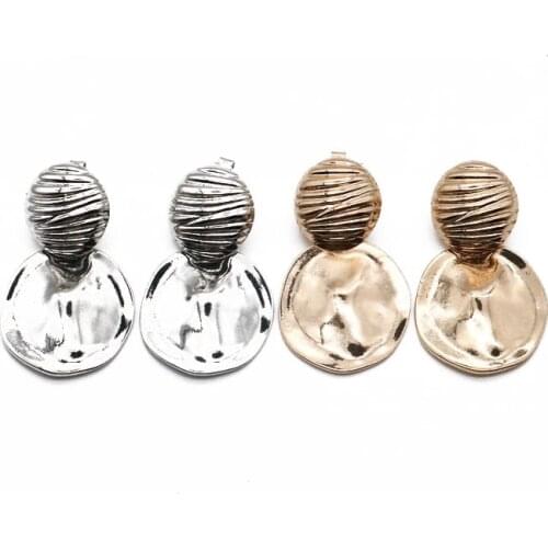 Metal Earrings Statement Alloy Hammered Fashion-New Punk Accessories