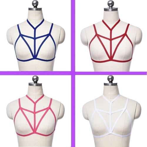 Sexy Fashion Body Harness Cage Lingerie Harness Cage Bra 90s Cupless Lingerie Women Body Harness Belt Harness Belt Strap To Bra