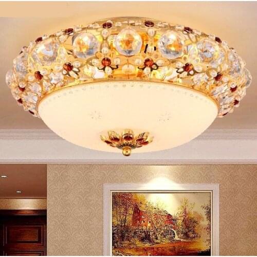 LED ceiling lamp luxury crystal living room bedroom romantic European luxury aristocraticwarm wedding iron lamp D38 / 48/58 cm