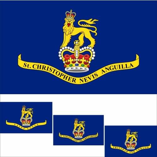 Saint Christopher1967 Governor flag/Saint Lucia/Saint Vincent Grenadines/Trinidad Tobago/West Indies Federation/British governor