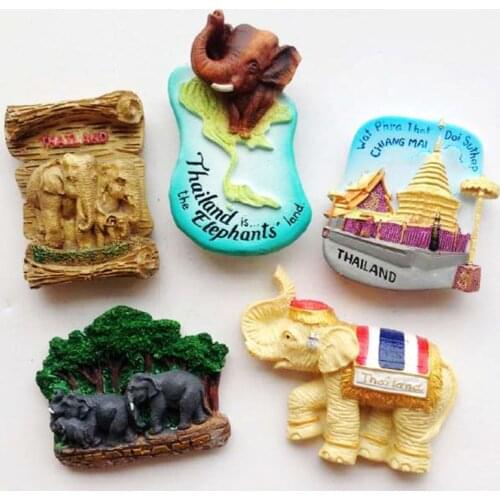 Thailand Elephants,Golden Buddha 3D Fridge Magnets Tourism Souvenirs Refrigerator Magnetic Stickers Home Decortion