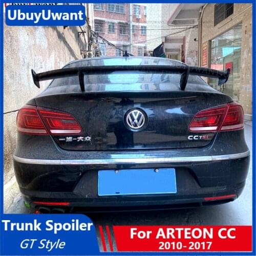 UBUYUWANT For 2010 - 2017 Volkswagen ARTEON CC Rear Trunk Spoiler High Quality Carbon Fiber Spoiler Car Tail Trunk Decoration