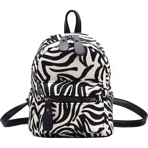 Leopard Zebra Pattern Ladies Bag 2021 Summer New Trendy Korean Style Small Backpack Net Red Mini Backpack Cute Backpack Purse