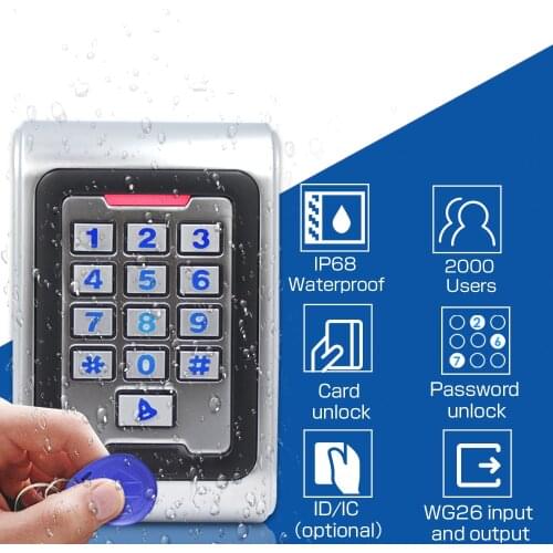 IP68 Waterproof Controller Outdoor Metal Standalone Access Control Users Access WG Input 2000 Output Door Backlight ID Card
