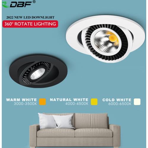 [DBF]High Quality Epistar LED COB Recessed Downlight Dimmable 5W 7W 10W Angle Adjustable Ceiling Spot Lamp Home Decor 110V/220V