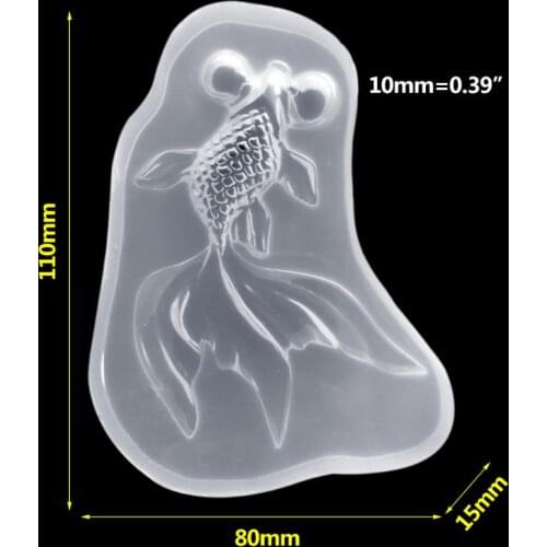 Mirror Crystal Epoxy Mould DIY Handmade Material Goldfish Silicone Mold Jewelry Pendant Liquid Molds Making R58E