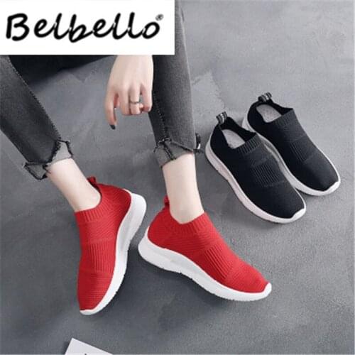 Belbello Spring and summer 2019 breathable running shoes ins super fire shoes sports shoes womens coconut shoes women F02