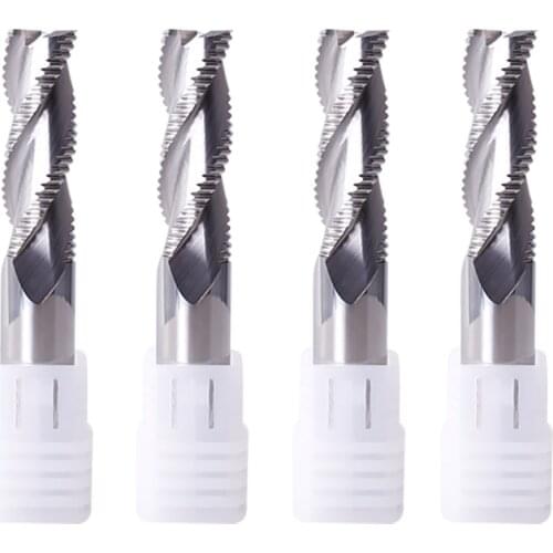 ZGT 1PC Aluminum Roughing Milling Cutter HRC55 3 Flute 4mm 6mm 8mm 10mm 12mm Carbide Roughing End Mill Aluminum Copper Endmills