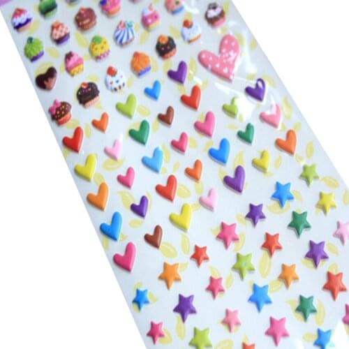 1pcs/lot Sweet Cake Love Hearts 3D Bubble Stickers DIY baby Toys for Children Kids Boy Girl