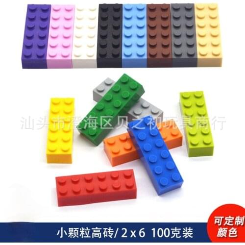 100g/pack Bulk Parts 2x6 Thick Bricks Building Blocks Plastic Plate MOC Figure Model Assemble Educational Toys for Children 2456