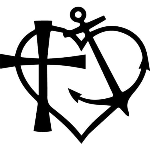 16.7X15.2CM God Is My Anchor Creative Vinyl Decals Car Window Stickers