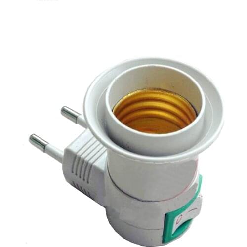 2020 New E27 female socket to EU plug adapter with power on-off control switch