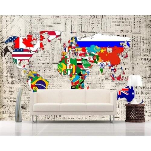 Beibehang Home interior 3d photo wallpaper wall mural map TV background wall Childrens room wallpaper 3d papier peint mural 3d