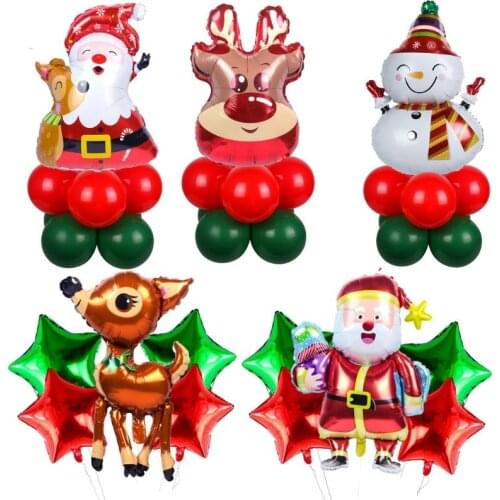 5Pcs Christmas Balloon Santa Claus Elk Foil Balloons Xmas Party Decorations New Year 2022 Globos Navidad party Supplies Kids Toy