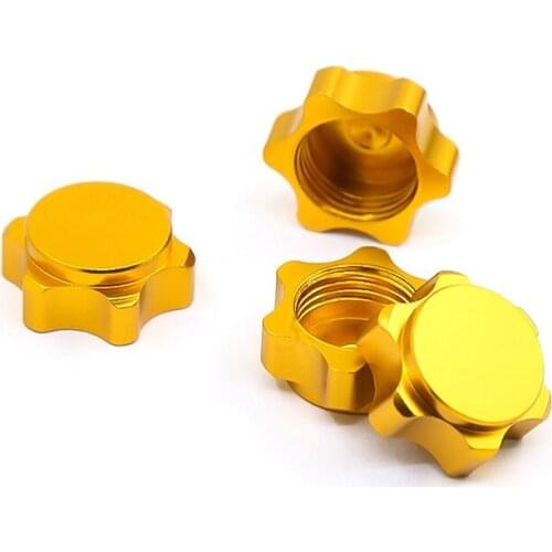 4Pcs Aluminum Wheel Hub Cover Anti-Dust Cover 17mm Hex Nut for 1/8 RC Car