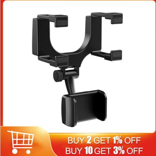 Car Rearview Mirror Cell Phone Holder Mount Universal Vehicle GPS Smartphone Stand Bracketfor 4.0-6.5 inch Car Phone Holder