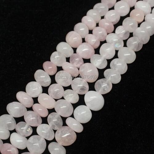 Free shipping!10~14mm Rose Quartzs Freedom Macadam Loose Beads 15"